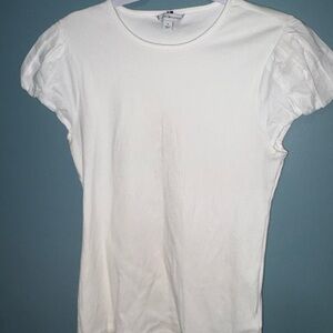 Tommy Hilfiger White Short Sleeve puff top